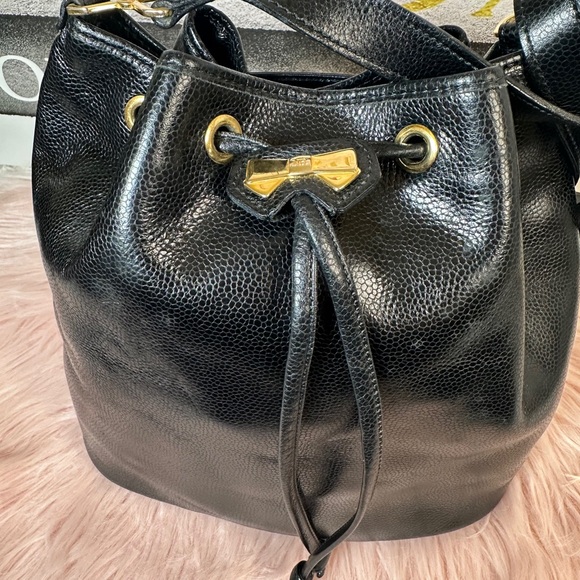 Nina Ricci Black Leather Shoulder Bag with Gold Accents - Picture 6 of 12